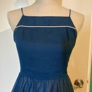Vintage navy blue polka dot dress